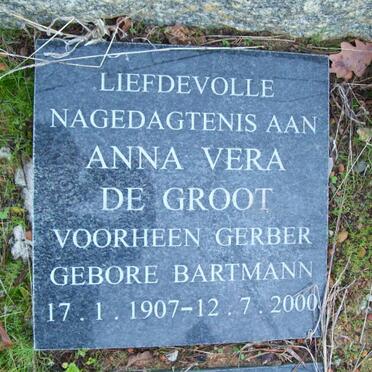 GROOT Anna Vera, de previously GERBER nee BARTMANN 1907-2000