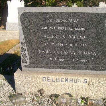 GELDENHUYS Albertus Baend 1889-1946 &amp; Maria Catharina Johanna 1901-1964