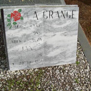 GRANGE Jan, la 1926-1991