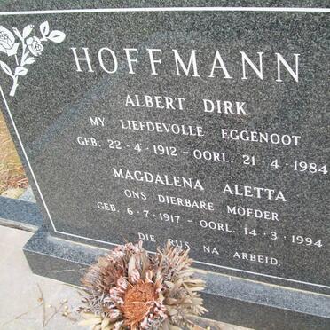 HOFFMANN Albert Dirk 1912-1984 &amp; Magdalena Aletta 1917-1994