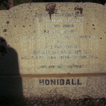 HONIBALL James 1875-1943 &amp; Johanna BOTHA 1884-1948