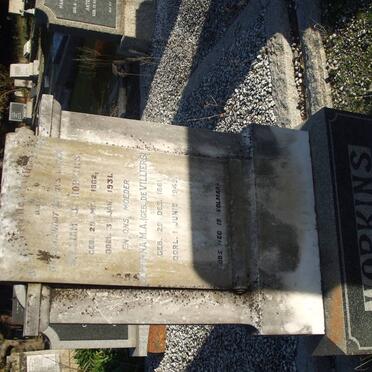 HOPKINS William J. 1862-1931 &amp; Johanna M.A. DE VILLIERS 1861-1949