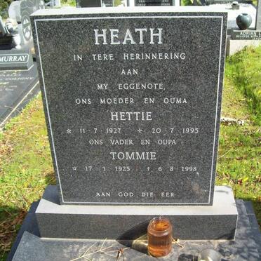 HEATH Tommie 1925-1998 &amp; Hettie 1927-1995