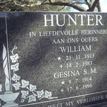 HUNTER William 1913-1983 &amp; Gesina S.M. 1914-1996
