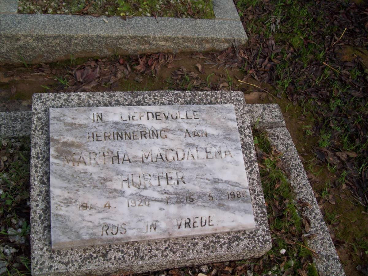 HURTER Martha Magdalena 1920-1986