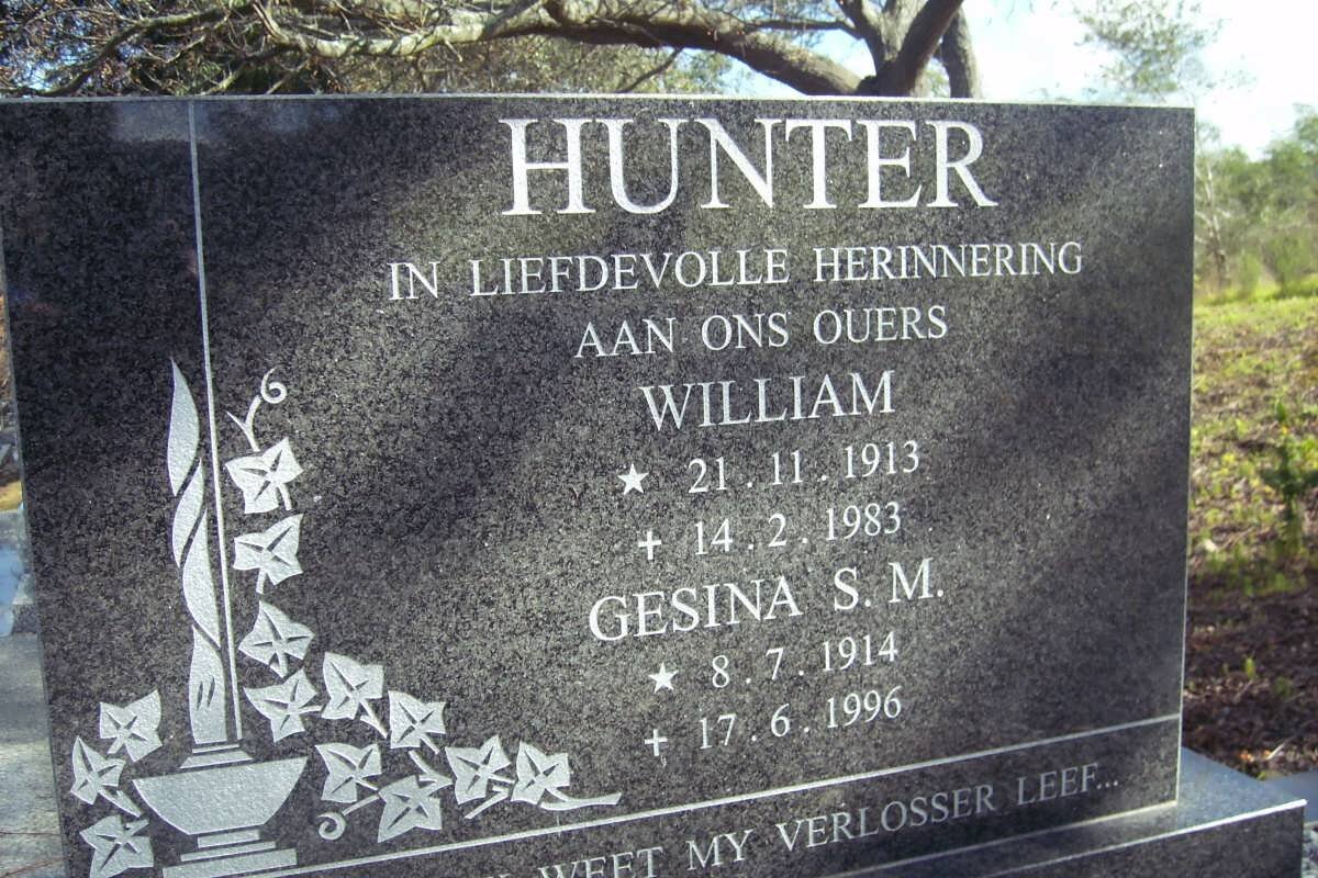 HUNTER William 1913-1983 &amp; Gesina S.M. 1914-1996