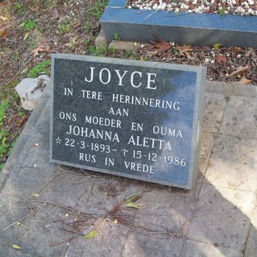 JOYCE Johanna Aletta 1893-1986