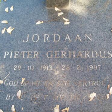 JORDAAN Pieter Gerhardus 1913-1987