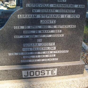 JOOSTE Abraham Stephanus le Roex 1900-1963 &amp; Susara GELDERBLOM 1912-1995