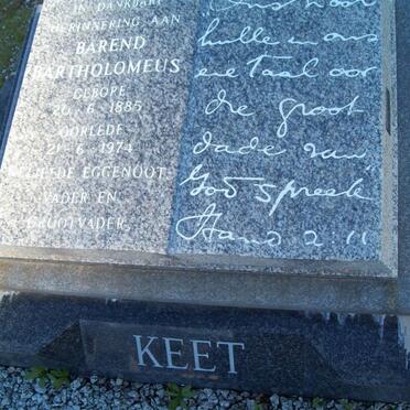 KEET Barend Bartholomeus 1885-1974
