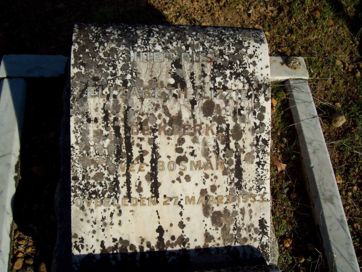 KLERK Elizabeth, de nee BOSMAN -1933