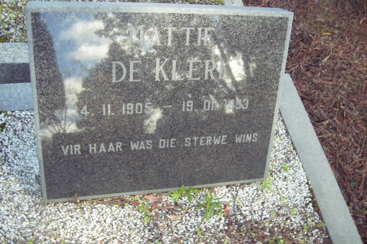 KLERK Mattie, de 1905-1953