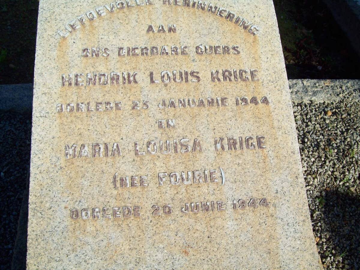 KRIGE Hendrik Louis -1944 &amp; Maria Louisa FOURIE -1944