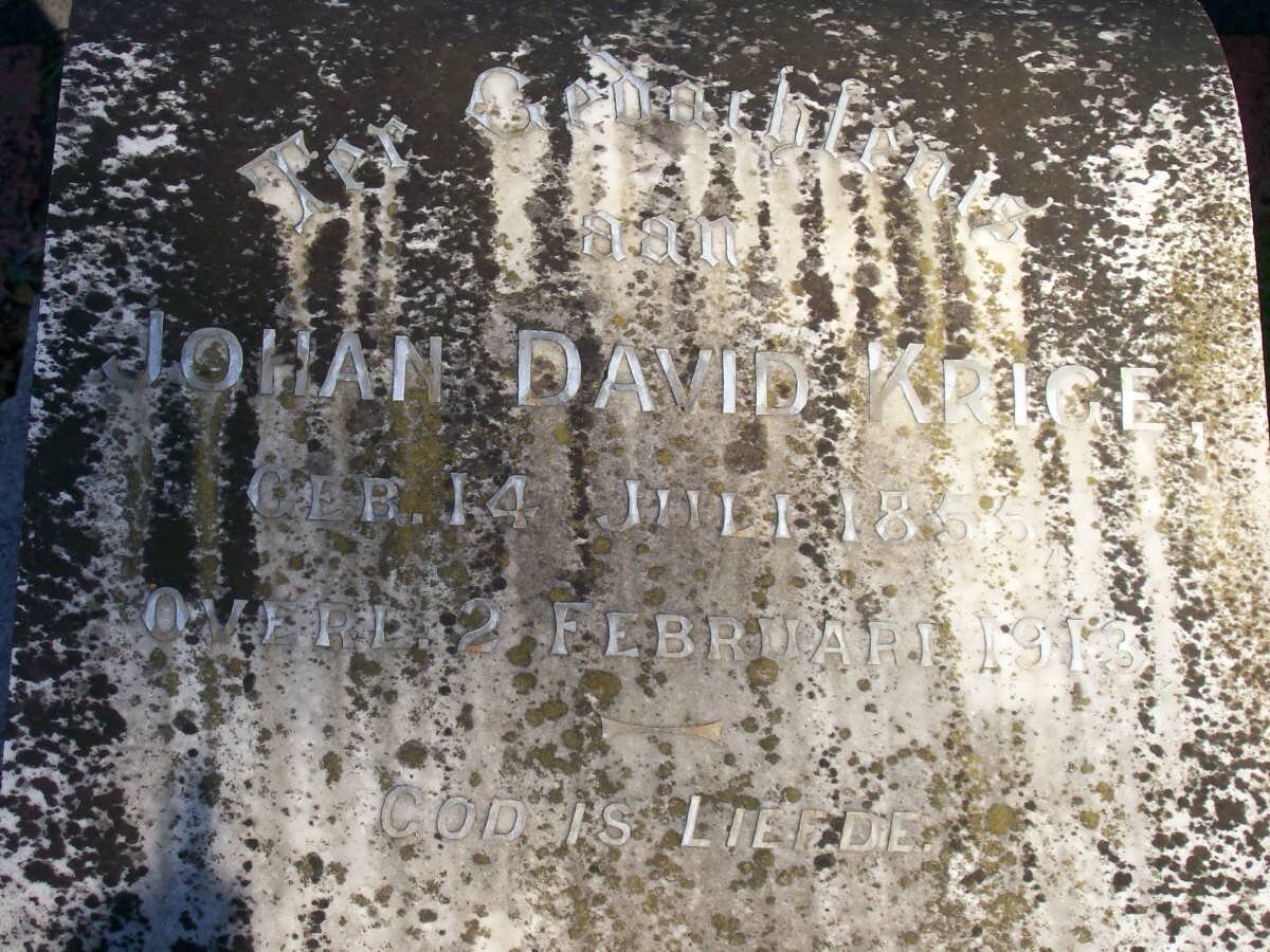 KRIGE Johan David 1855-1913