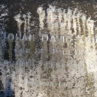KRIGE Johan David 1855-1913