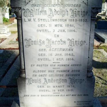 KRIGE Willem Adolph 1841-1914 &amp; Louisa Jacoba ACKERMANN 1842-1914 :: KRIGE Louis Anderson 1876-1913