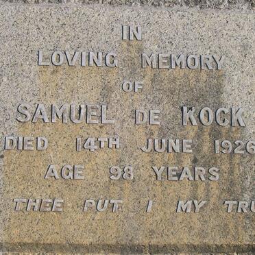 KOCK Samuel, de -1926