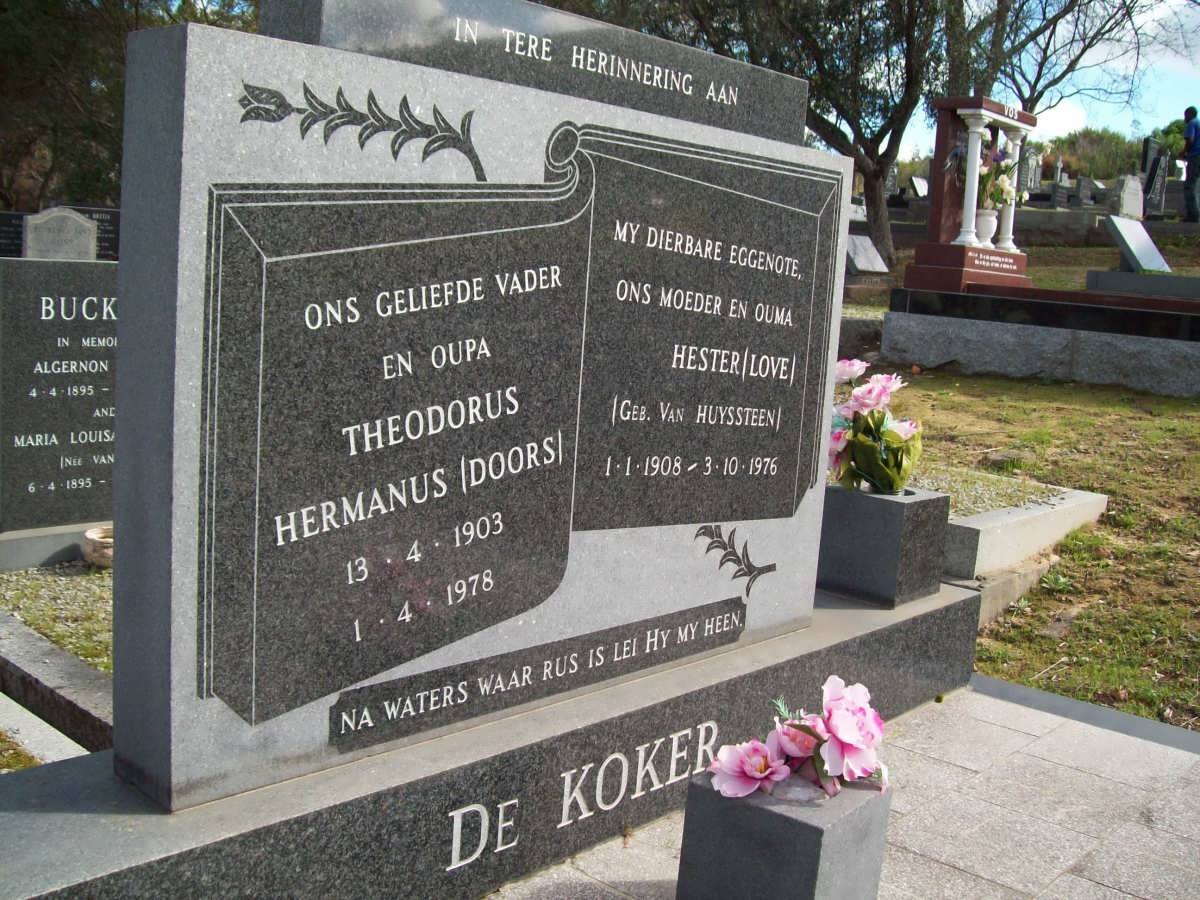 KOKER Theodorus Hermanus, de 1903-1978 &amp; Hester VAN HUYSSTEEN 1908-1976