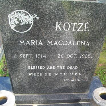 KOTZE Maria Magdalena 1914-1985