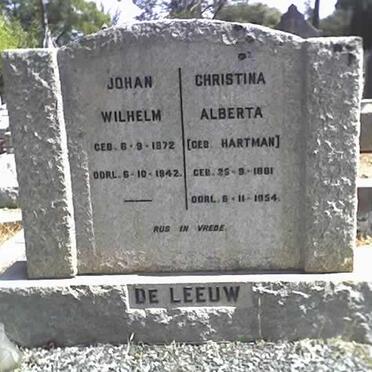 LEEUW Johan Wilhelm, de 1872-1942 &amp; Christina Alberta HARTMAN 1881-1954