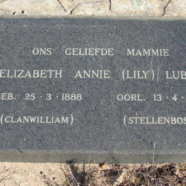 LUBBE Elizabeth Annie 1888-1963