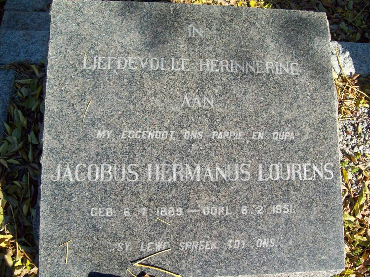 LOURENS Jacobus Hermanus 1889-1951
