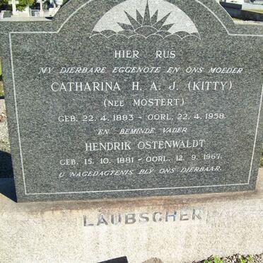 LAUBSCHER Hendrik Ostenwaldt 1881-1967 &amp; Catharina H.A.J. MOSTERT 1883-1958