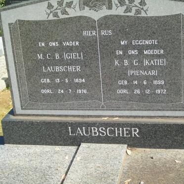 LAUBSCHER M.C.B. 1894-1976 &amp; K.B.G. PIENAAR 1899-1972