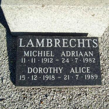 LAMBRECHTS Michiel Adriaan 1912-1982 &amp; Dorothy Alice 1918-1989