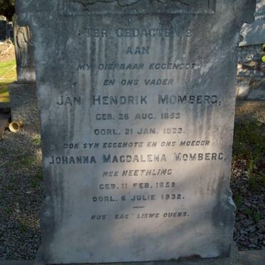 MOMBERG Jan Hendrik 1853-1923 &amp; Johanna Magdalena NEETHLING 1858-1932