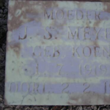 MEYER J.S. nee KOEN 1919-1981