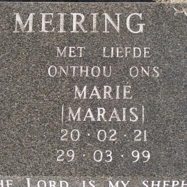 MEIRING Marie nee MARAIS 1921-1999