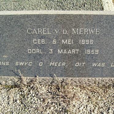 MERWE Carel, v.d. 1896-1959