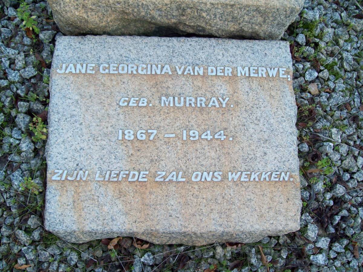 MERWE Jane Georgina, van der nee MURRAY 1867-1944