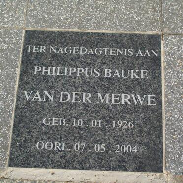 MERWE Philippus Bauke, van der 1926-2004