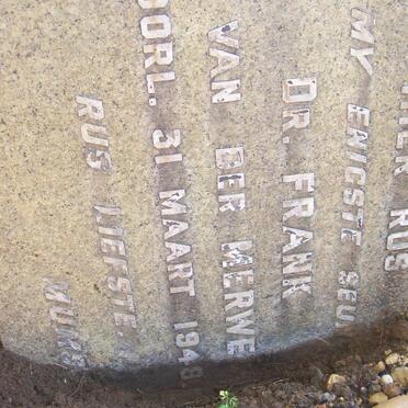 MERWE Frank, van der -1948