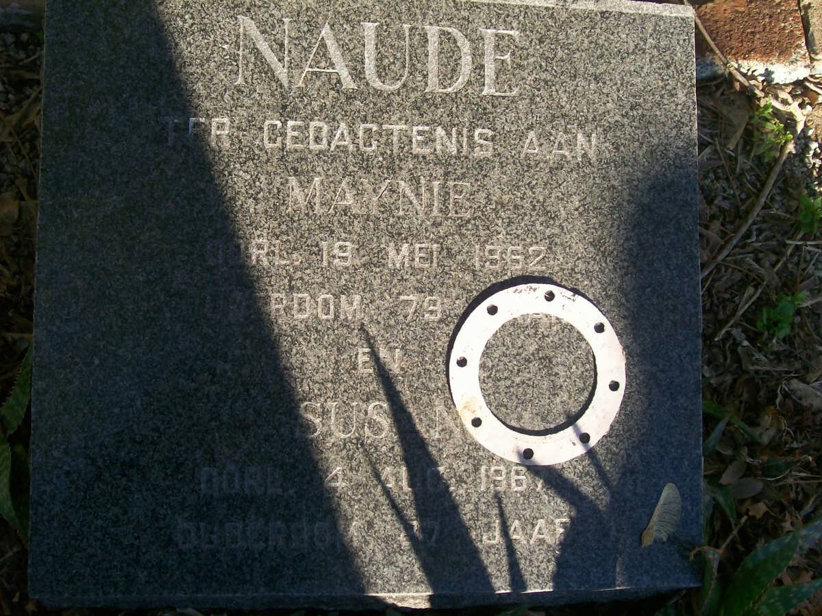NAUDE Maynie -1962 &amp; Susan -1967