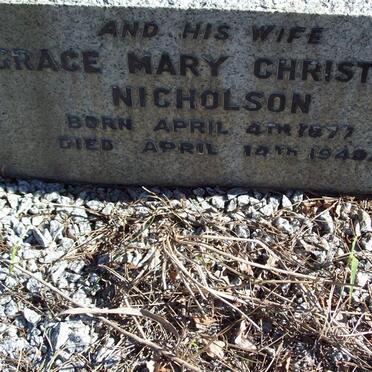 NICHOLSON Alfred 1874-1946 &amp; Grace Mary Christian 1877-1949