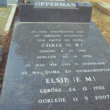 OPPERMAN C.R. 1921-1992 &amp; E.M. 1922-2007