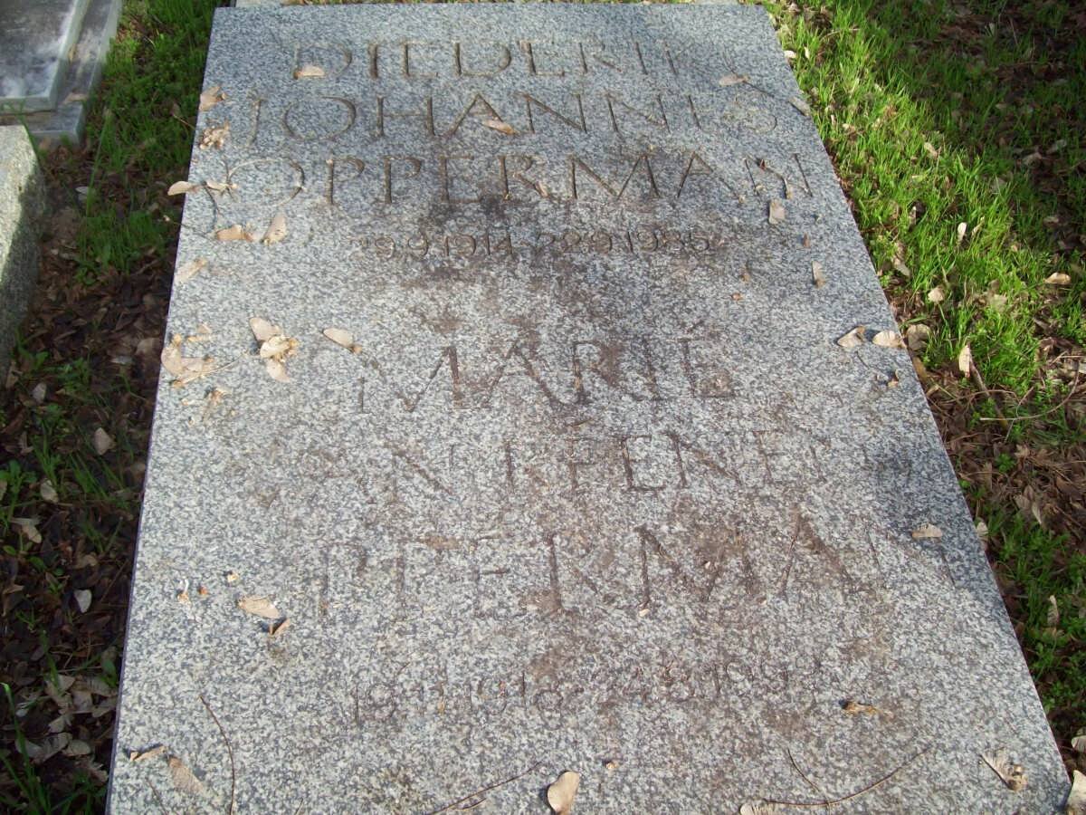 OPPERMAN Diederik Johannes 1914-1985 &amp; Marie van Reenen 1918-1999