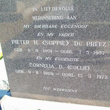 PREEZ Pieter H., du 1901-1957 &amp; Cornelia D. 1909-1972