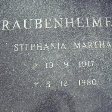 RAUBENHEIMER Stephania Martha 1917-1980