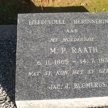 RAATH M.P. 1865-1933