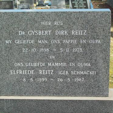 REITZ Gysbert Dirk 1898-1973 &amp; Elfriede SCHMACKE 1899-1987