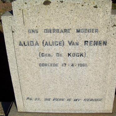 RENEN Alida, van nee DE KOCK -1961