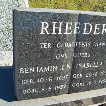 RHEEDER Benjamin J.N. 1897-1959 &amp; Isabella M. 1906-1990