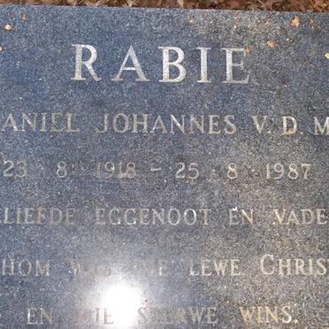 RABIE Daniel Johannes v.d.M. 1918-1987