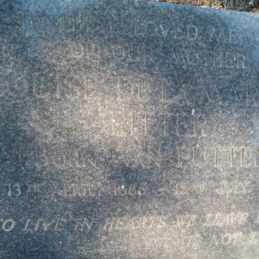 RITTER Louise de la Marque nee VAN PITTEN 1886-1963