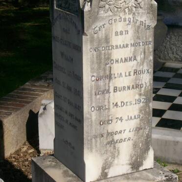 ROUX Willem Gabriel, le 1851-1887 &amp; Johanna Cornelia BURNARD -1928