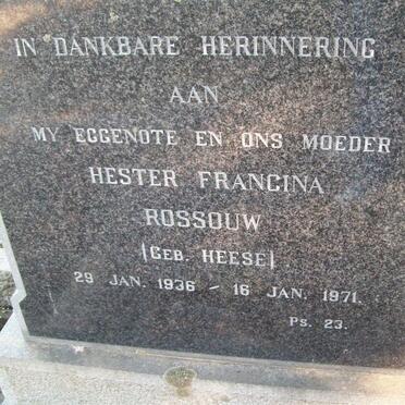 ROSSOUW Hester Francina nee HEESE 1936-1971